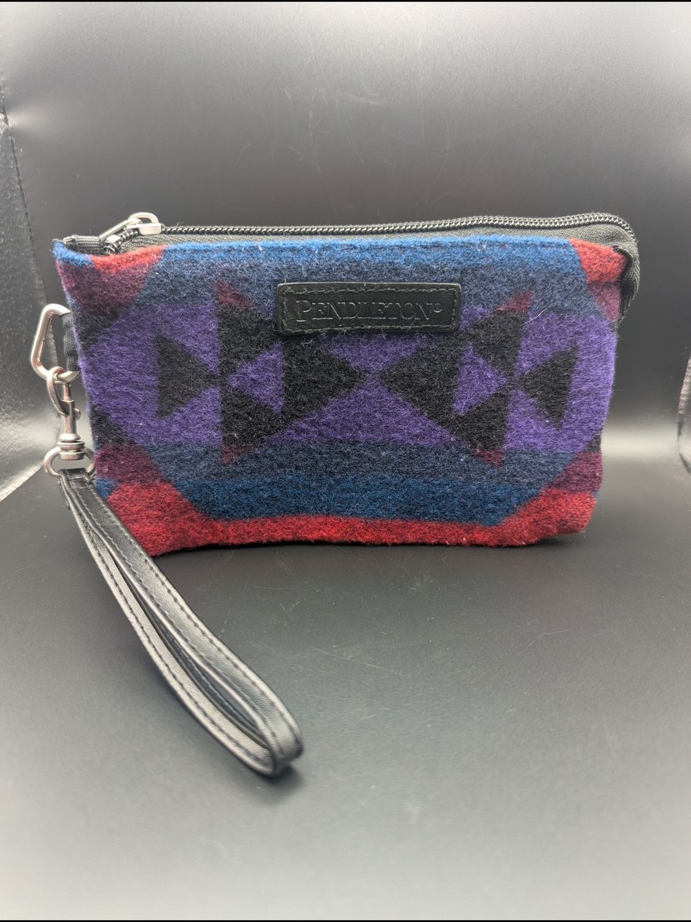 Pendleton Tribal Wool Wristlet - Purple, Blue & Red